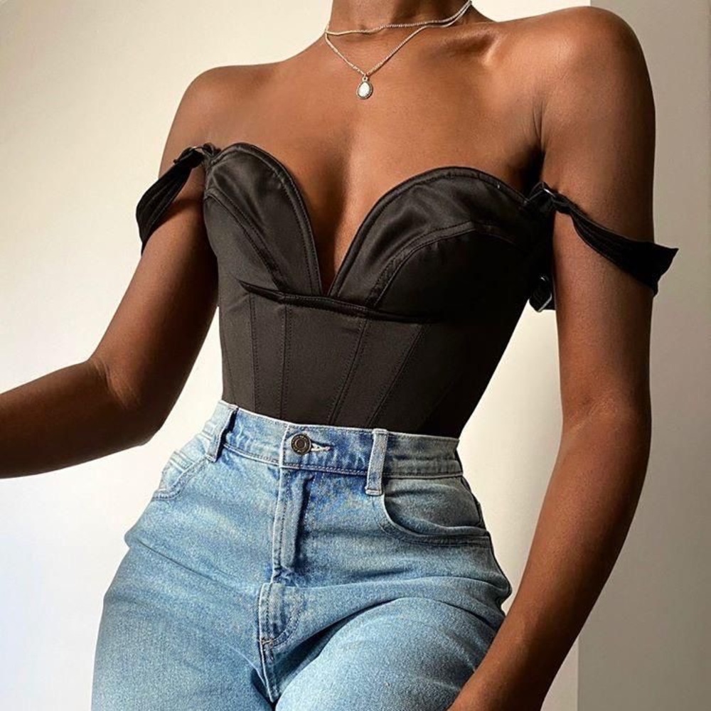 House of CB Black Structured Bustier Top - Picture 3 of 9